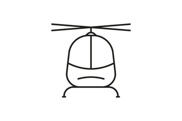 Helicopter Line Icon. Chopper Sign