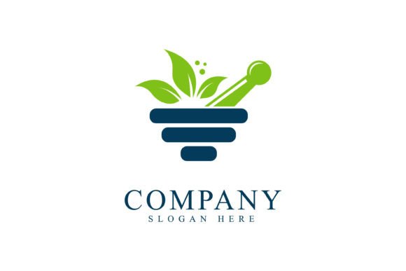 Pharmacy Logo with Mortar and Pestle