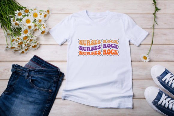 Retro Nurse T-shirt Design, Nurses Rock