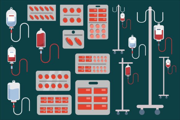 Set of Capsule Medicine and Infusion