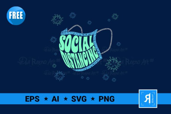 Social Distancing COVID-19 Text Mask